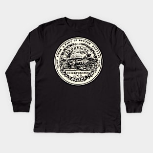 TOWN OF BROOKLINE MASSACHUSETTS 1936 SEAL Kids Long Sleeve T-Shirt